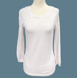 H&M Crochet Lace Sleeves Sweater Top S